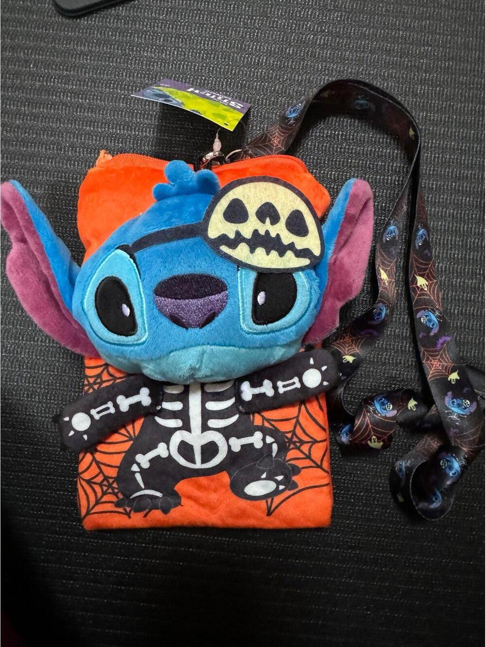 Monogram Stitch Skeleton Plush Lanyard